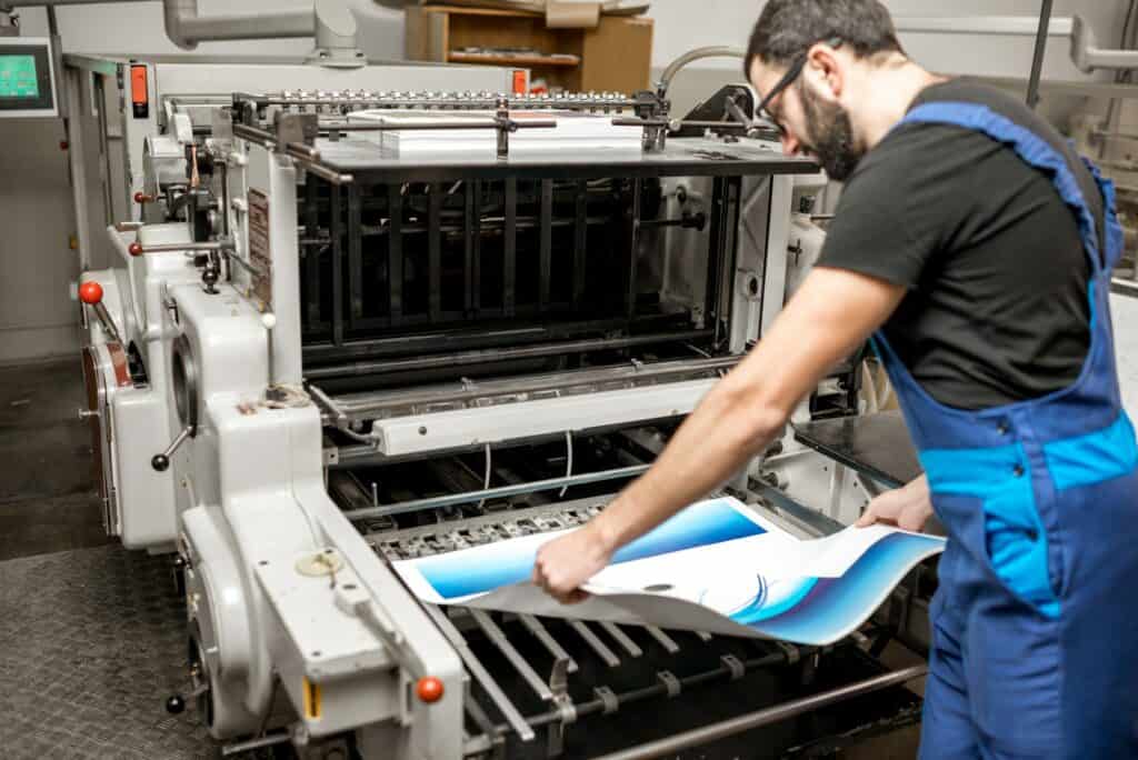 Checking printing quality at the printing plant
