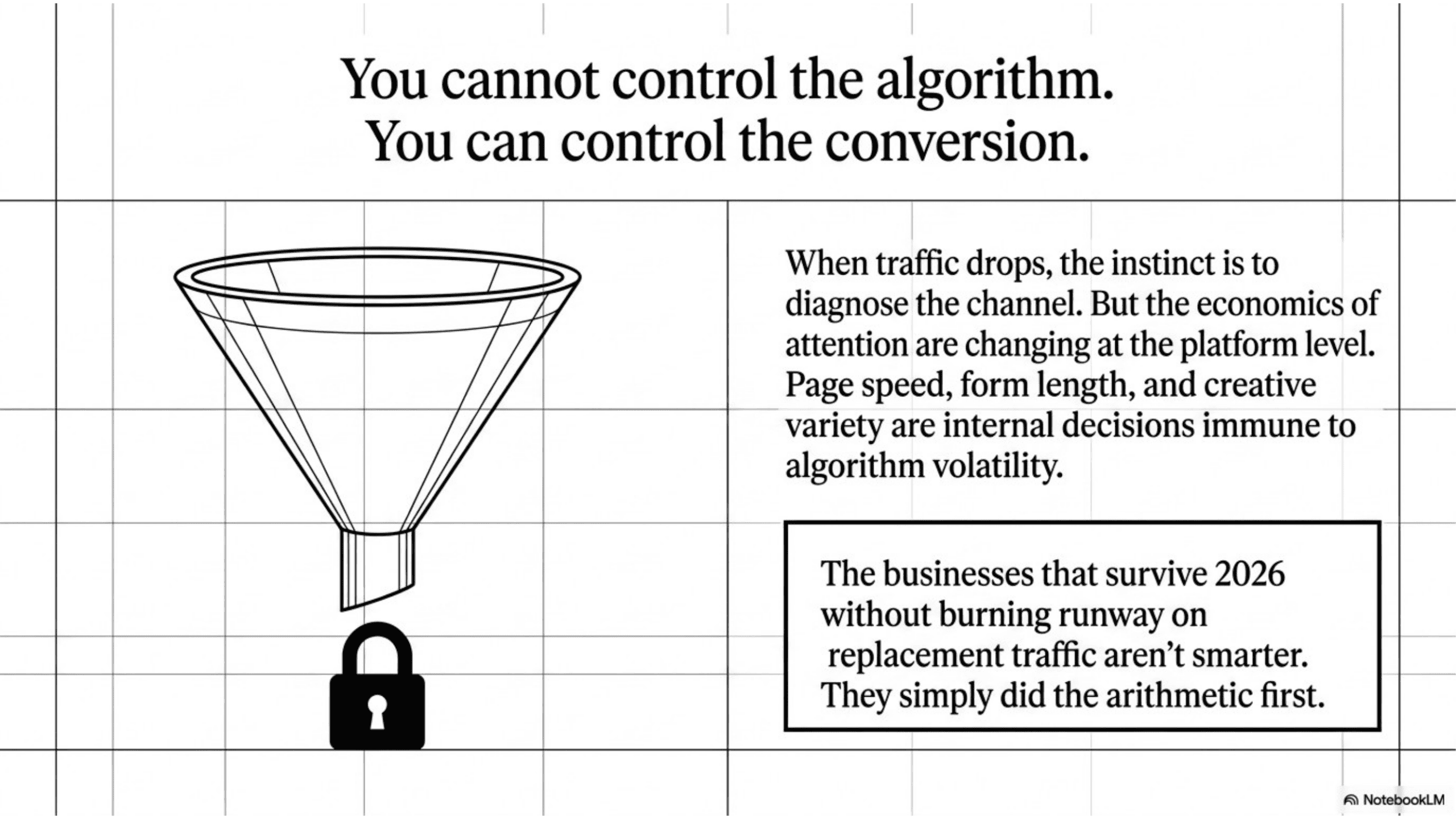 You cannot control the algorithm. You can control the conversion.